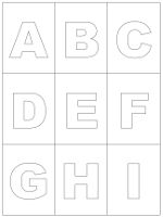 Buchstaben mit Rand zum Selber-Ausmalen, große Kärtchen 1