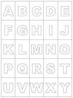 Buchstaben mit Rand zum Selber-Ausmalen, kleine Kärtchen 1